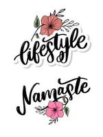 lettrage vectoriel. affiche calligraphique avec phrase - namaste. citation dessinée à la main. illustration vectorielle vecteur