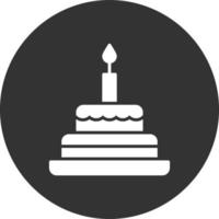 icône inversée de glyphe de gâteau vecteur