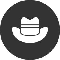 icône inversée de glyphe de chapeau de cowboy vecteur