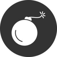 icône inversée de glyphe de bombe vecteur
