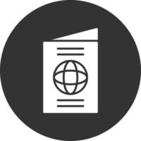 icône inversée de glyphe de passeport vecteur