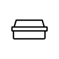 vecteur d'icône de boîte à lunch. illustration de symbole de contour isolé