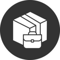 icône inversée de glyphe de logistique d'entreprise vecteur
