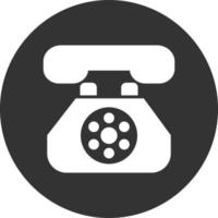 icône inversée de glyphe de téléphone fixe vecteur