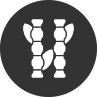 icône inversée de glyphe de bambou vecteur