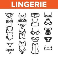 articles d'accessoires de lingerie ensemble d'icônes vectorielles linéaires vecteur