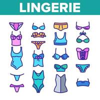 articles d'accessoires de lingerie ensemble d'icônes vectorielles linéaires vecteur