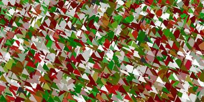 modèle de vecteur vert clair, rouge avec des formes triangulaires.