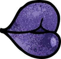 dessin animé doodle lèvres violettes vecteur