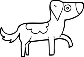 dessin au trait dessin animé chien heureux vecteur