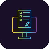 icône de gradient d'examen en ligne vecteur