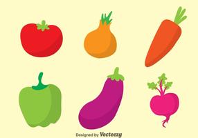 Icônes de couleurs de légumes vecteur