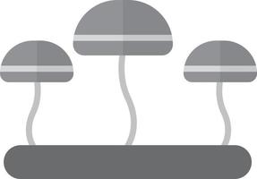 champignon gris plat vecteur