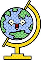 globe de dessin animé de style bande dessinée du monde vecteur