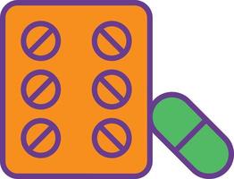 ligne de médicaments remplie de deux couleurs vecteur