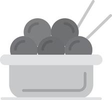 boulettes de viande plates en niveaux de gris vecteur