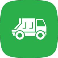 glyphe de camion de recyclage coin rond vecteur