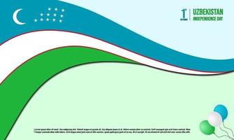 drapeau de la fête de l'indépendance de l'ouzbékistan logo icône conception de fond de bannière vecteur