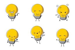 illustration vectorielle d'emoji mignon ampoule vecteur