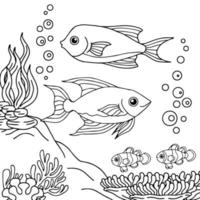 conception vecteur coloriage poisson aqua pour enfant