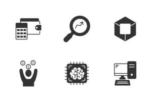 jeu d'icônes internet fintech. fintech internet pack symbole éléments vectoriels pour le web infographique vecteur