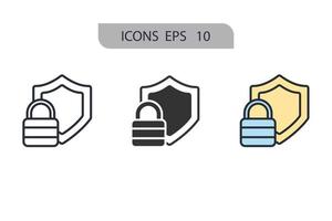 icônes de sécurité symbole éléments vectoriels pour le web infographique vecteur