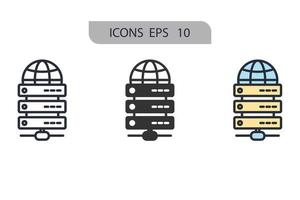 vps icônes privées virtuelles symboles éléments vectoriels pour le web infographique vecteur