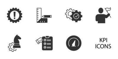 kpi - un indicateur de performance ou un ensemble d'icônes d'indicateur de performance clé. kpi - un indicateur de performance ou des éléments vectoriels de symbole de pack d'indicateurs de performance clés pour le web infographique vecteur