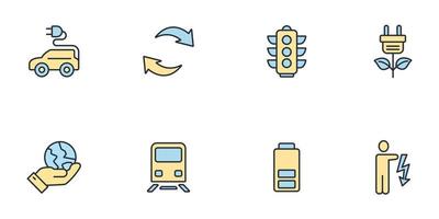 illustration détaillée de l'ensemble d'icônes d'e-mobilité. illustration détaillée des éléments vectoriels du symbole du pack e-mobilité pour le web infographique vecteur