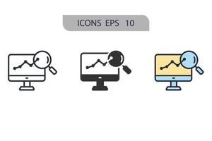 icônes d'analyse symbole éléments vectoriels pour le web infographique vecteur