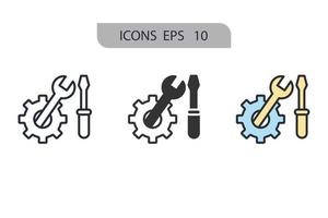 réparer les icônes symbole des éléments vectoriels pour le web infographique vecteur