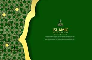 fond arabe dans le style de luxe illustration vectorielle de conception islamique vert foncé vecteur