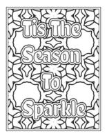 citations de noël page de livre de coloriage, mots inspirants conception de pages de livre de coloriage. conception de citations positives vecteur