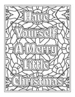 citations de noël page de livre de coloriage, mots inspirants conception de pages de livre de coloriage. conception de citations positives vecteur