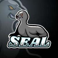 conception de mascotte de logo esport sceau vecteur