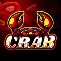 création de mascotte de logo esport crabe vecteur