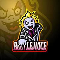 création de mascotte de logo esport beetlejuice vecteur