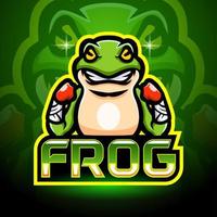 conception de mascotte de logo esport grenouille vecteur