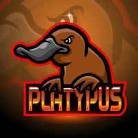 création de mascotte de logo esport ornithorynque vecteur