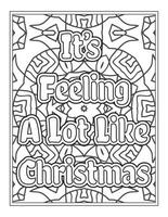 citations de noël page de livre de coloriage, mots inspirants conception de pages de livre de coloriage. conception de citations positives vecteur