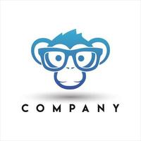 logo de singe geek. singe chimpanzé chimpanzé geek logo vecteur