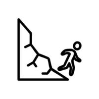 vecteur d'icône de glissement de terrain. illustration de symbole de contour isolé