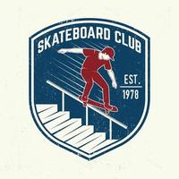 insigne du club de skateboard. illustration vectorielle. vecteur