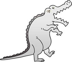 crocodile de dessin animé ombragé dégradé excentrique vecteur