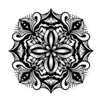 motif de fleurs dans le style vintage de mandala pour les tatouages, les tissus ou les décorations et plus encore. illustration vectorielle. vecteur