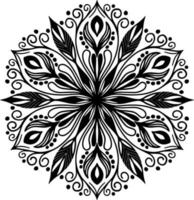 motif de fleurs dans le style vintage de mandala pour les tatouages, les tissus ou les décorations et plus encore. illustration vectorielle. vecteur