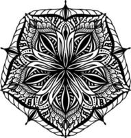 motif de fleurs dans le style vintage de mandala pour les tatouages, les tissus ou les décorations et plus encore. illustration vectorielle. vecteur