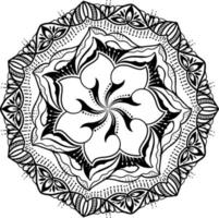 motif de fleurs dans le style vintage de mandala pour les tatouages, les tissus ou les décorations et plus encore. illustration vectorielle. vecteur