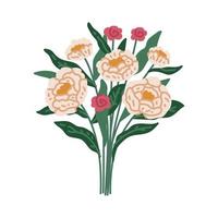 beau bouquet avec jardin et fleurs sauvages vector illustration plate.