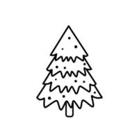 icône de ligne noire de sapin. illustration de pin vecteur